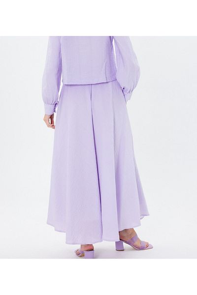 Butik Women's Lilac Button Detailed Jacket Lined Skirt Suit