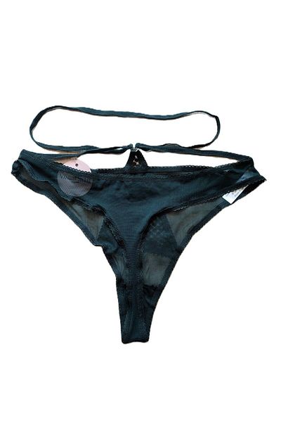 Vanilya Secret Tulle Green Sexy Thong Panties - Comfortable Design with Rope Detail