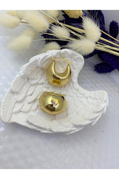 Arescollection vip seri trend kadın kararmaz sepet model bombeli halka küpe