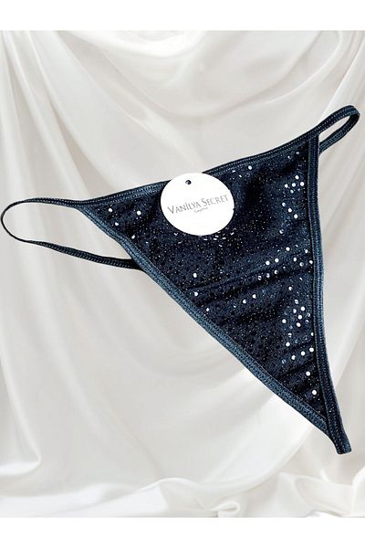 Vanilya Secret Black Sexy Sequin String Panties