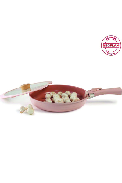 NEOFLAM Midas Pembe 21 Parça Ayrılabilen Saplı Iç Içe Geçebilen Indüksiyonlu Tencere Tava Seti