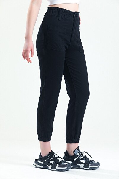 SHEVEGA Women's Black Pocket Detailed Jogger Jean Jeans (thin Fabric)