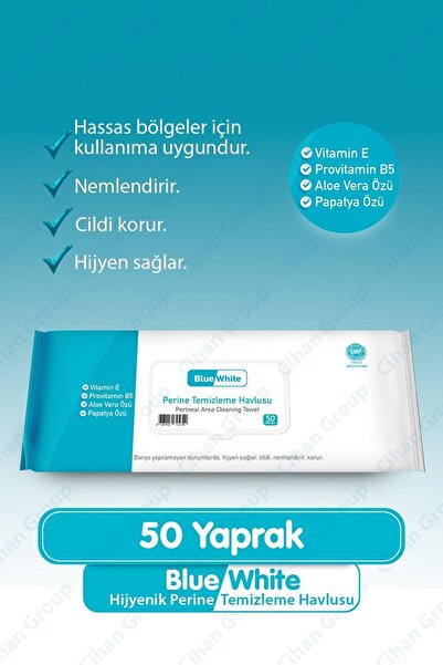 Bluewhite Hijyenik Perine Bölgesi Temizleme Havlusu 50 Yaprak