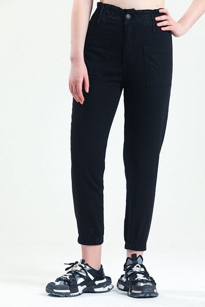 SHEVEGA Γυναικείο τζιν παντελόνι Jogger Jean με λεπτομέρεια μαύρης τσέπης (λεπτό ύφασμα)