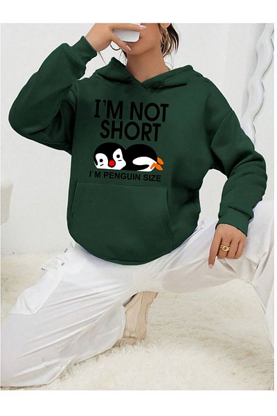 yueswear Πλεκτό φούτερ Unisex με μοτίβο πράσινου πιγκουίνου - 2ip Raster
