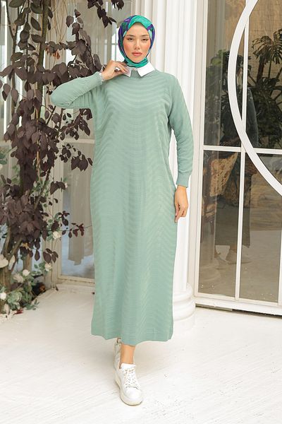 Pamuk Butik Γυναικείο Πλεκτό Φόρεμα με μοτίβο μεταφοράς