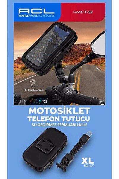 ACL T-52 Su Geçirmez Motor ve Motosiklet Telefon Tutacağı 360 Dönebilen Tüm M...