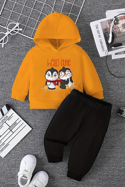 ADABEBEK New Season Hello Cute Penguin Patterned Baby Set - 22383