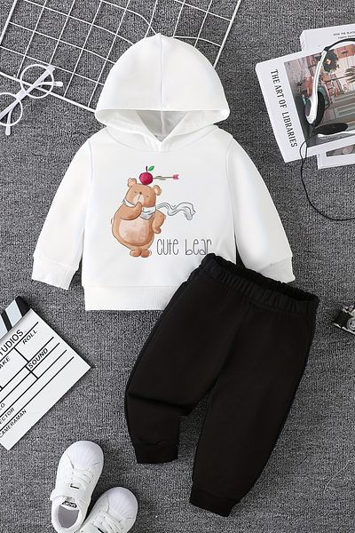 ADABEBEK New Season Cute Bear Printed Baby Set - Top and Bottom Set 22392