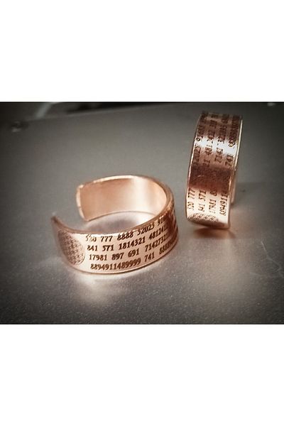 DA Cooper Design Copper Ring Number Sequence Couple Ring & Luck Miracle Copper Couple Ring