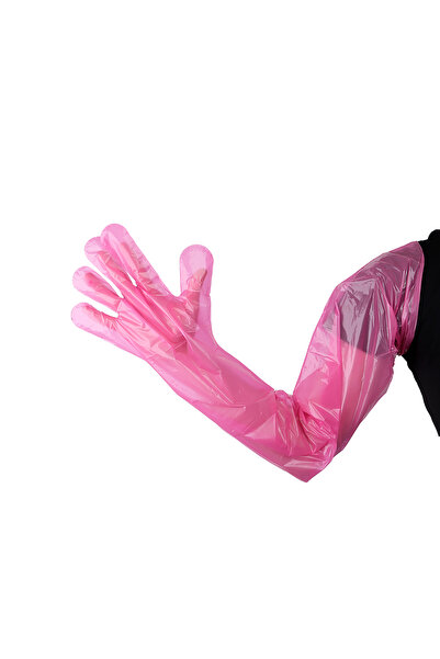 ADYMEDİKALVET Suni Tohumlama Veteriner Eldiveni (REKTAL) 100'lü Pembe 12 Paket Lastiksiz