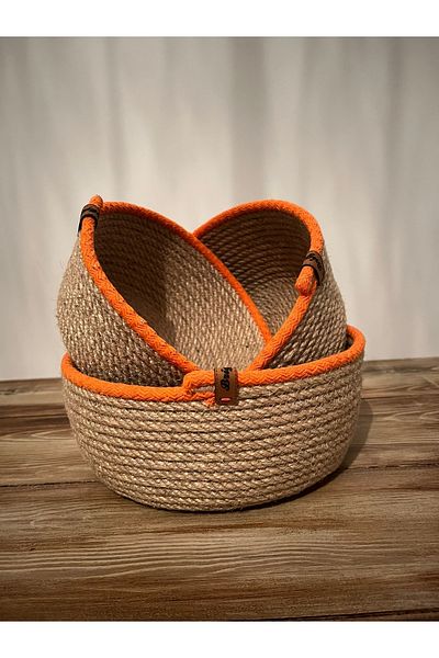 Bright3 Wicker 3-Piece Organizer Basket Set - Multi-Purpose Jute Basket for Kitchen, Bathroom, Bread and Towel