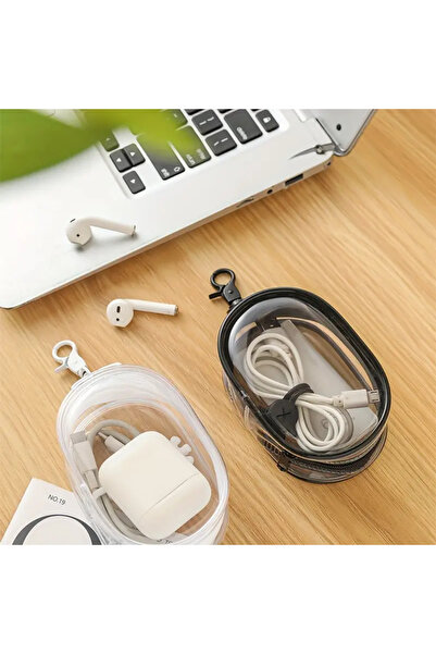 The Cloudish Shop Mini Kulaklık, Şarj Cihazı Taşıma, Emzik Saklama Taşıma Çantası. Mini Bozuk Para Cüzdanı Siyah