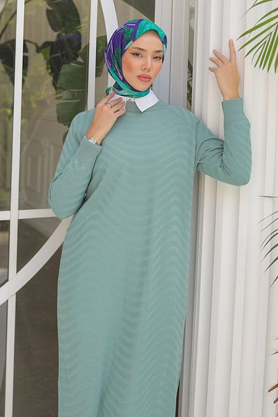 Pamuk Butik Γυναικείο Πλεκτό Φόρεμα με μοτίβο μεταφοράς