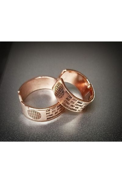DA Cooper Design Copper Ring Number Sequence Couple Ring & Luck Miracle Copper Couple Ring