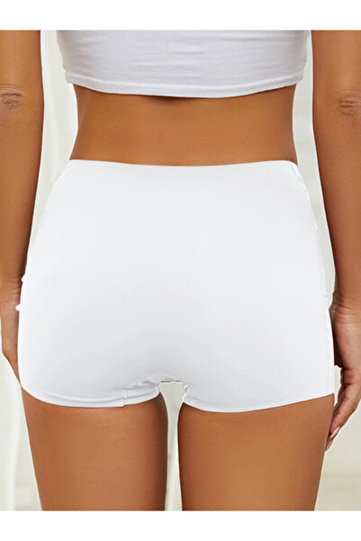 Adeniz Λευκό λέιζερ κομμένο χωρίς ραφή γυναικείο σλιπ μπόξερ - Πακέτο 4, Κανονική μέση