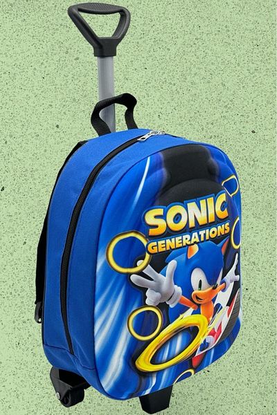 Tezzgelsin 2-6 ani Hedgehog Sonic 3D Printed Squeegee Rucsac și geantă de școală