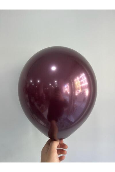 SURPRISE PARTY STORE Aynalı Parlak Krom Bordo (BURGUNDY) Renk Balon 12 Inç 30...