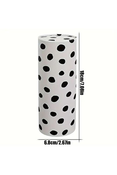 GLAMODE Şık Araba Mendili/Siyah Beyaz Desenli Silindir Kutu Araba Mendil (1 Adet)