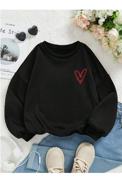 Pelna Hanorac pentru copii din bumbac negru - Design special și imprimat