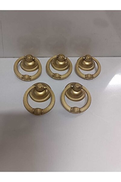 LİYAHOME MAT ALTIN SARKAÇ DÜĞME MOBİLYA KAPAK ÇEKMECE DOLAP KULPU (1PAKET 5AD...
