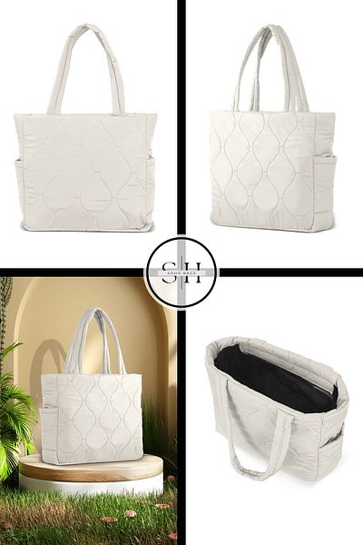 SOHO Αδιάβροχο Pouf Shopper μεγάλου όγκου - Τσάντα ώμου και μπράτσου για το σχολείο και τον αθλητισμό