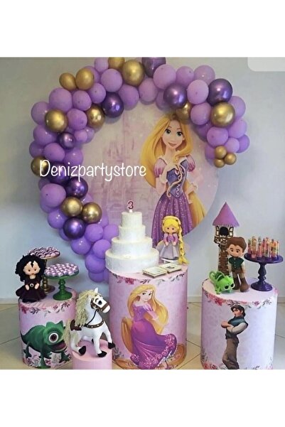 Deniz Party Store مجموعة بالونات سلسلة رابونزيل ماكارون ليلا معدنية أرجوانية ...