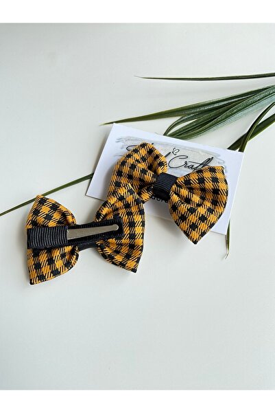 Trend Toka 2-Piece Bow Clip - Black Wrapped Gingham Buckle