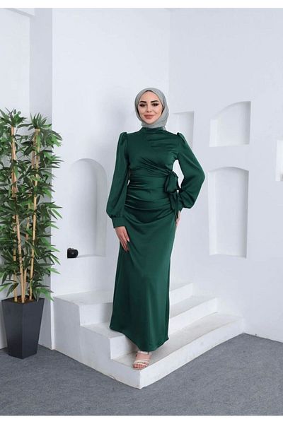 modadeywearst Satin Evening Dress - Side Tie