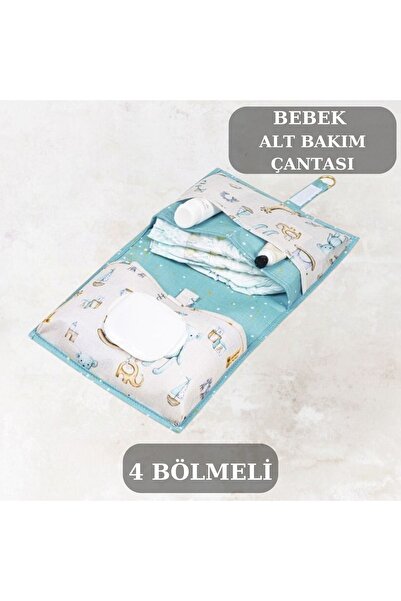 PONÇİK BEBEK Bebek Alt Açma Bakım Çantası Çok Gözlü Islak Mendil Bez Düzenlem...