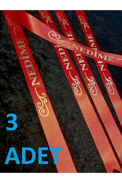 yörük tuhafiye Red Bridesmaid Sleeve Ribbon and Small Hook - 3 Pcs Wedding Supplies