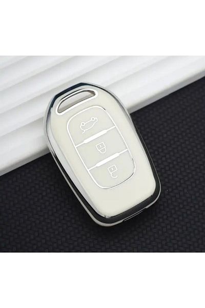 emii auto spare parts Renault Clio Dacia Sandero Stepway Logan Duster Dokker SS2 Capac cheie 3 butoane - alb/argintiu