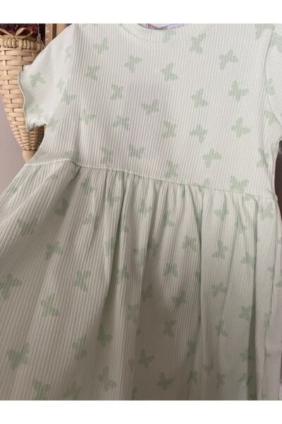 HAKNUR BabyAden Βαμβακερό κοριτσίστικο βρεφικό βαμβακερό φόρεμα με σχέδιο πεταλούδας