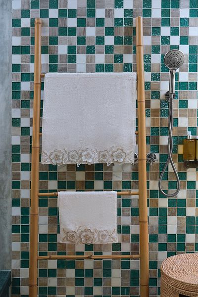 Nazik Home Πετσέτα μπάνιου Pearl Flower Lacy (90 x 150 cm)