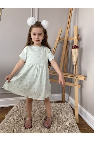 HAKNUR BabyAden Rochie din bumbac pentru bebelusi fetita din bumbac cu imprimeu fluture