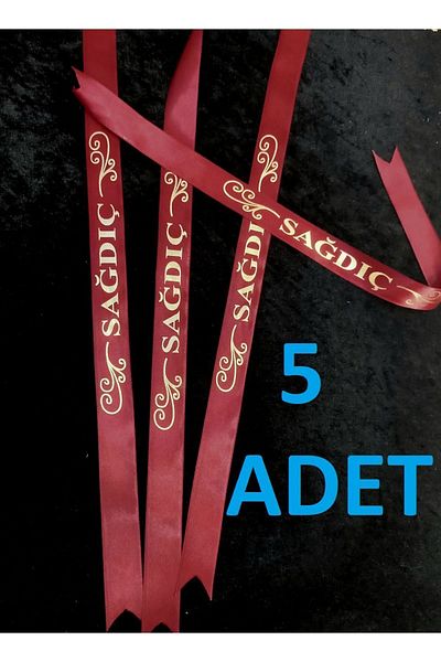 yörük tuhafiye Claret Red Groomsmen Ribbon and Small Hook Needle - 5 Pieces Henna Night Wedding Supplies