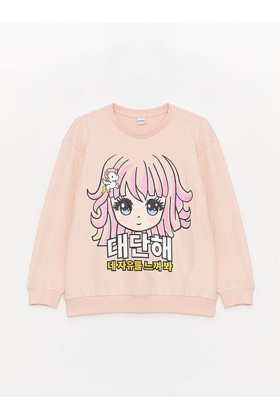LC Waikiki Crew nyakú, hosszú ujjú, nyomott lány pulóver és leggings nadrág