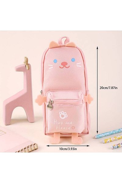 GlassySKY Cute cartoon animal pencil case large capacity wear resistant oxford cloth