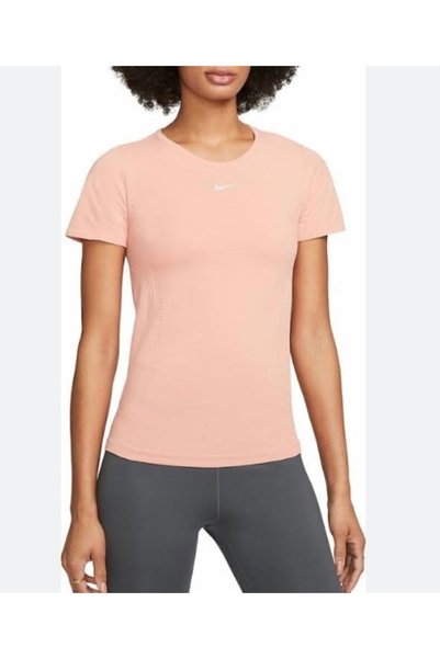 Nike Dri-fıt Adv Aura Women's Slim-fit Short-sleeve Top Dd0588-824 Somon Spor...
