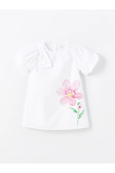 LC Waikiki LCW baby Crew Neck Short Sleeve Floral Baby Girl Dress