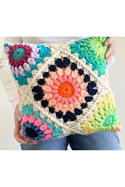 El örgüsü Tığ İşi El Örgüsü Kırlent Kılıfı