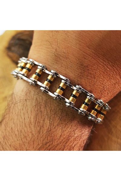 vogutima Men's Steel Bracelet - Thick Motorcycle Chain Model • in Light Box • to Lover • to Wife • to Father