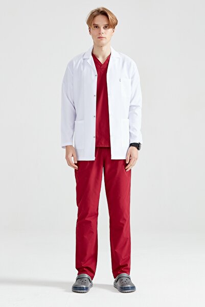 VAYVAYLI Shirt Collar Jacket Oversize White Men's Doctor Teacher Lab Coat