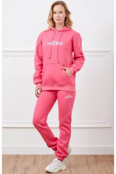 ModaDeniz 3 Thread Hooded and Ribbed Tracksuit Set for Women