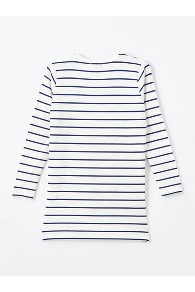 LC Waikiki Γυναικείο μπλουζάκι με ριγέ λαιμόκοψη LCWAIKIKI Basic Ecru