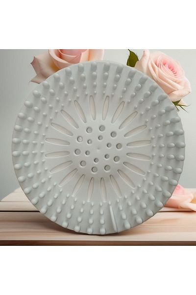 HANK TİCARET Off-White Non-Slip Round Silicone Sink Strainer