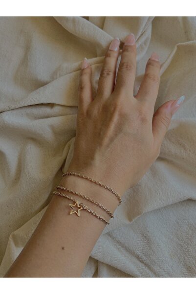 Monalisa Çoklu İnce Zincir Kadın Bileklik