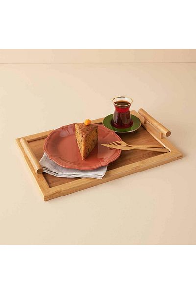 Atbyhome Majestic Bamboo - Rectangular Handle Presentation Tray