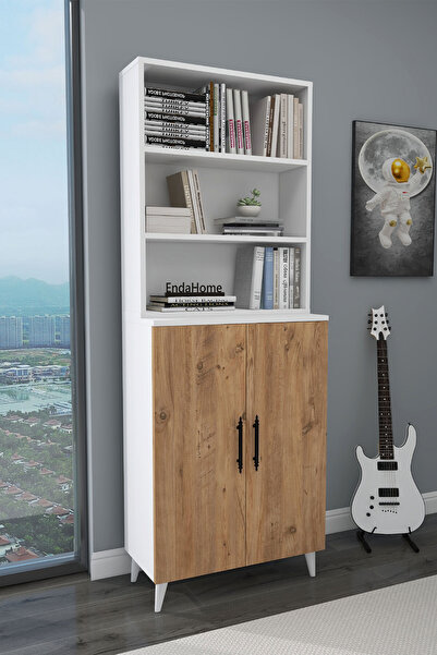 Enda Home Oras 6 Raflı 2 Kapaklı Dolaplı Kitaplık