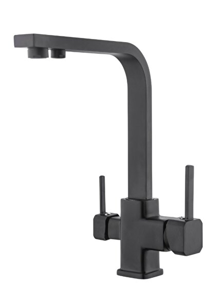 yediyapı Yedi Yapı Market 3 Yollu Kare Arıtmalı Mutfak Bataryası Siyah